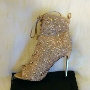Sold Rose Gold Rhinestone Heels